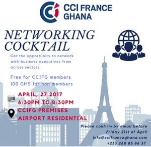 CHAMBER OF COMMERCE & INDUSTRY FRANCE GHANA NETWORKING COCKTAIL